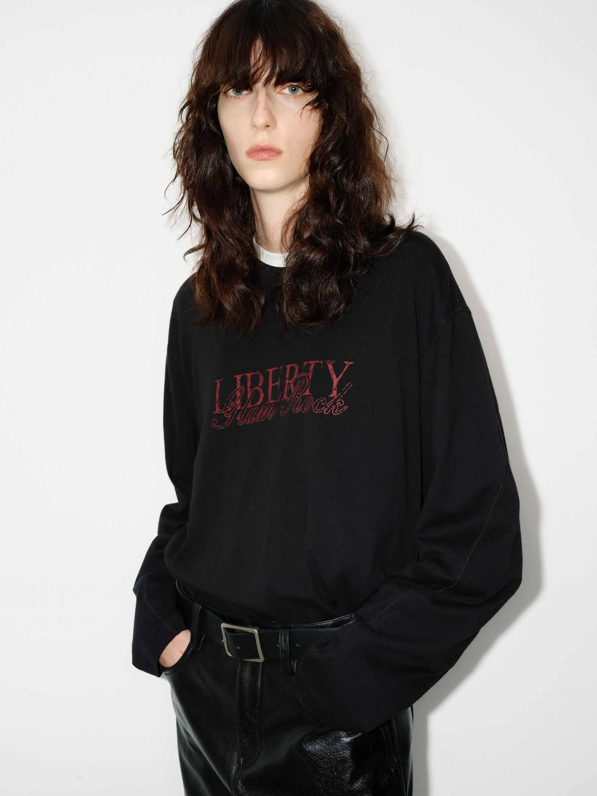 Loose Front Letter T-shirt