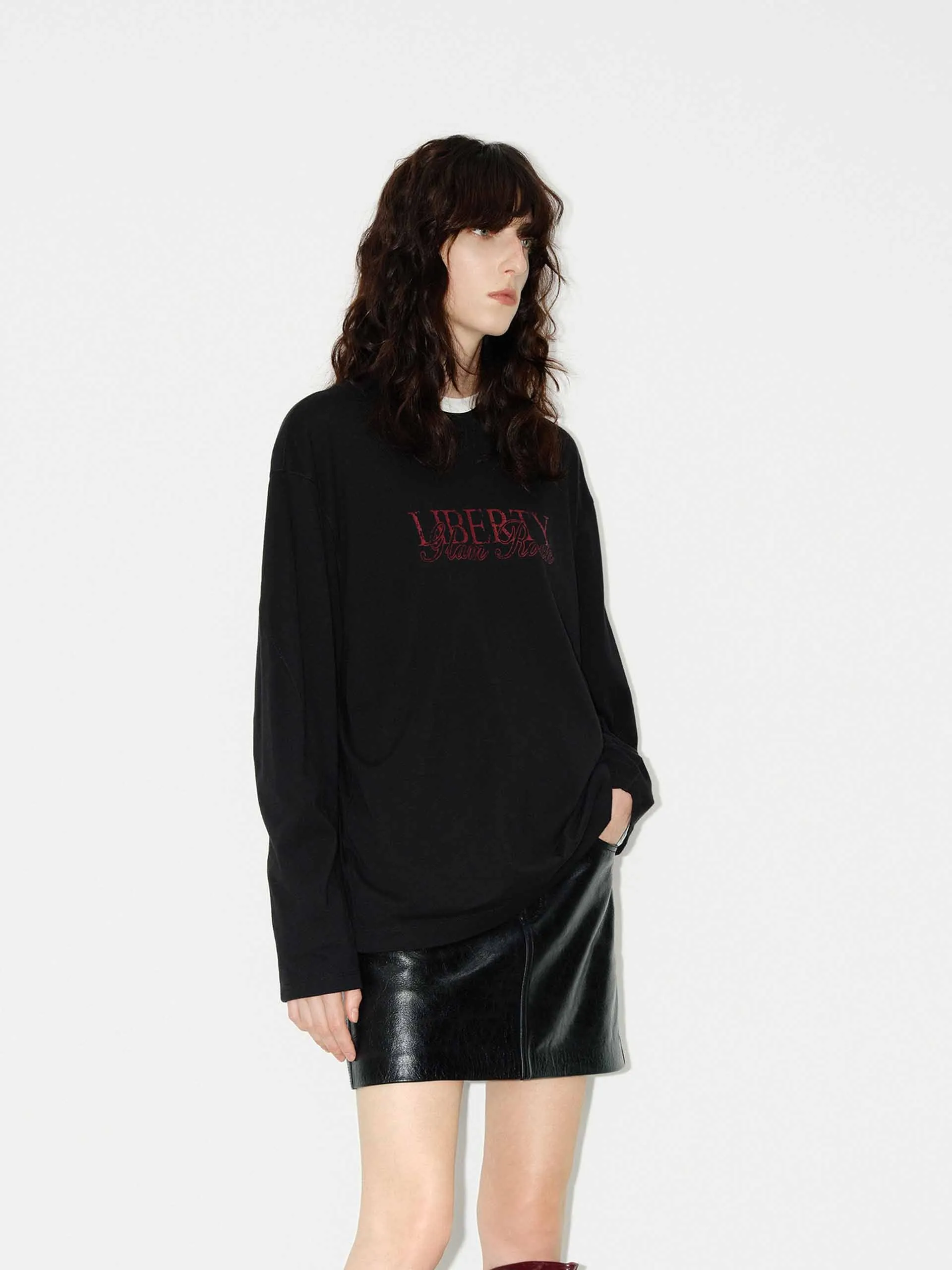 Loose Front Letter T-shirt