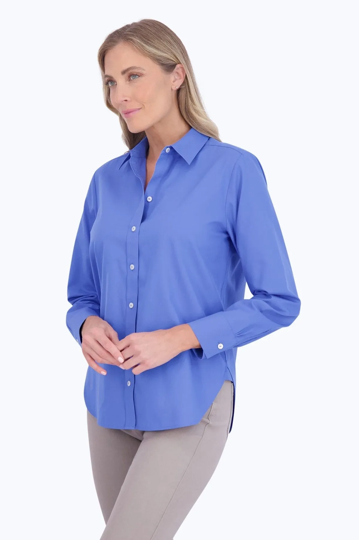 Meghan Long Sleeve Pinpoint No Iron Shirt