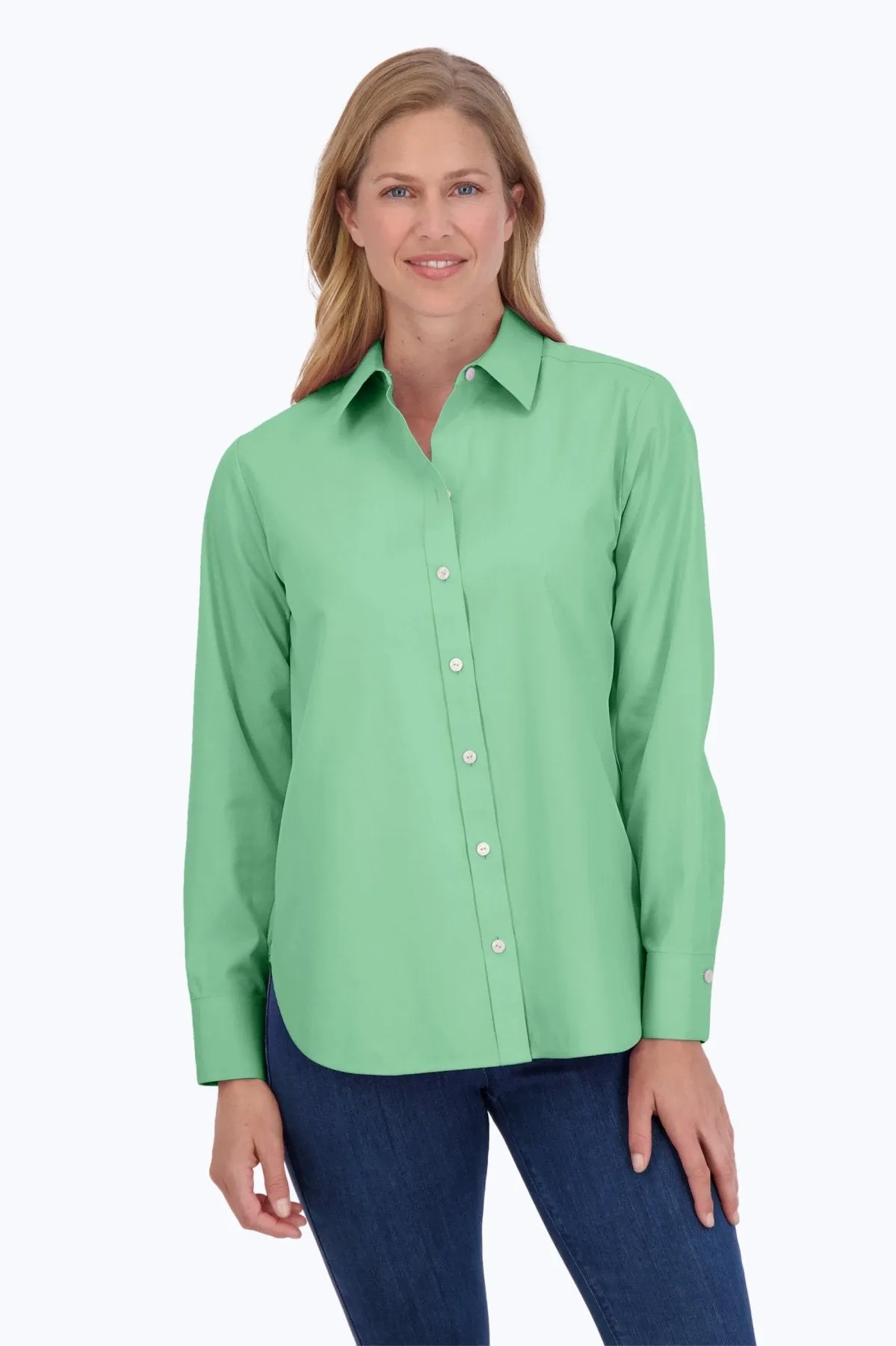 Meghan Long Sleeve Pinpoint No Iron Shirt