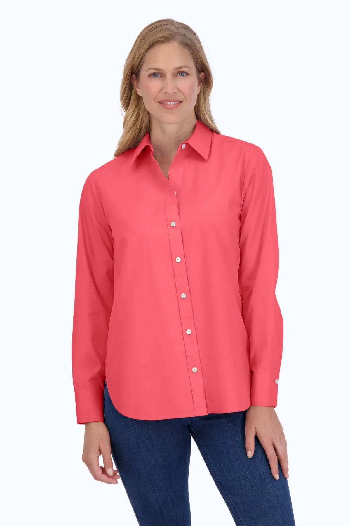 Meghan Long Sleeve Pinpoint No Iron Shirt