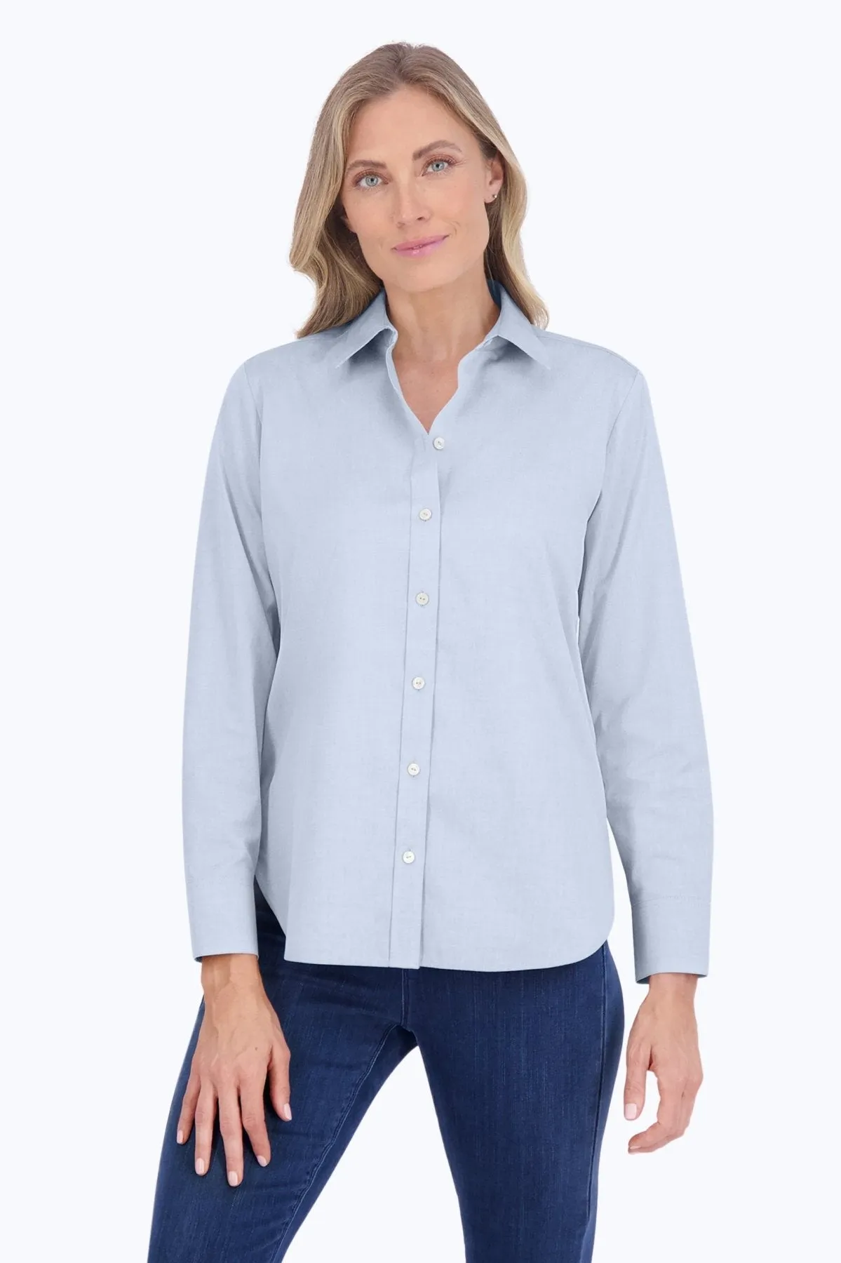 Meghan Long Sleeve Pinpoint No Iron Shirt