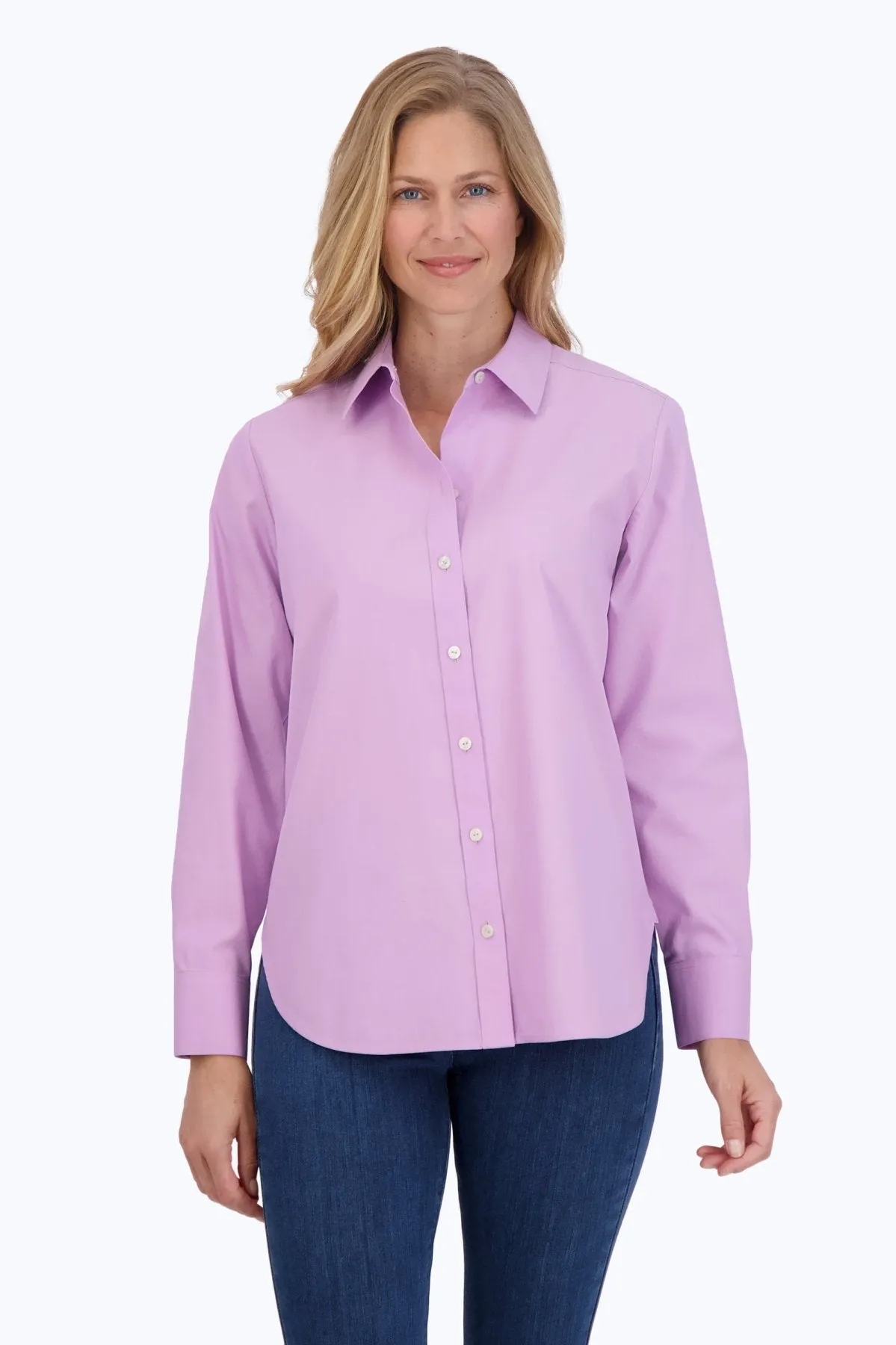 Meghan Long Sleeve Pinpoint No Iron Shirt