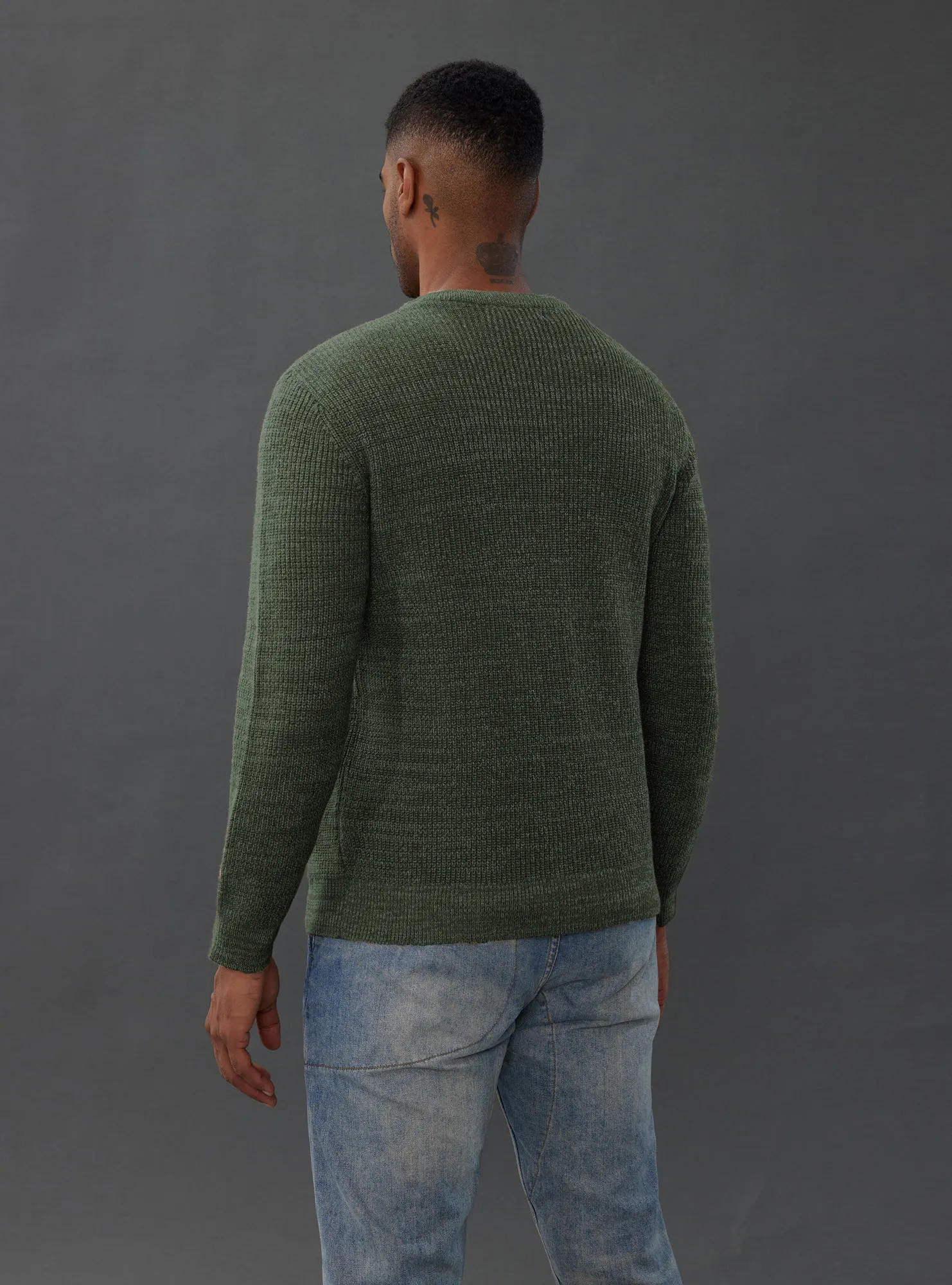 Men's Crewneck Sweater Long Sleeve Vintage Knitted Pullover