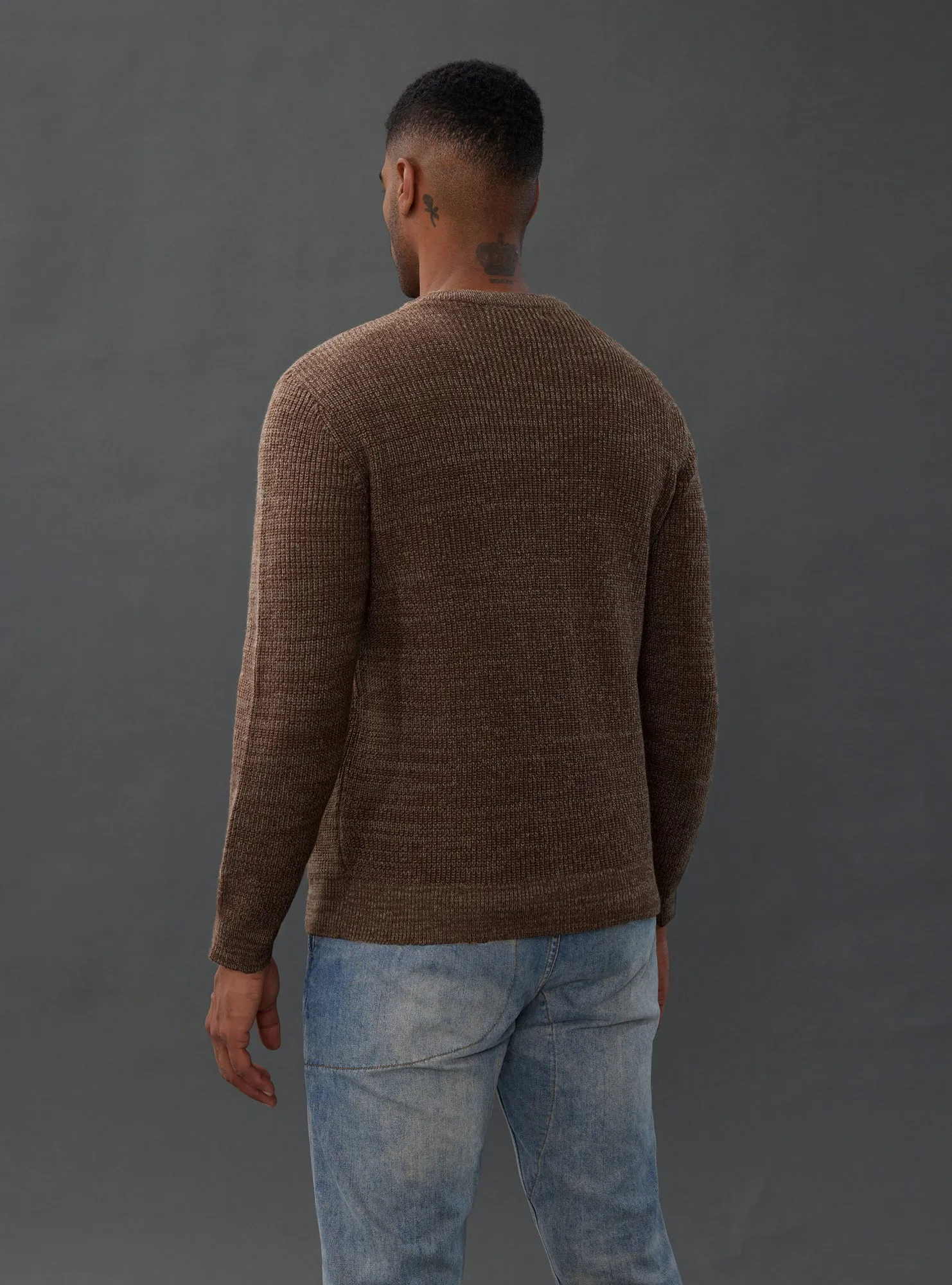 Men's Crewneck Sweater Long Sleeve Vintage Knitted Pullover