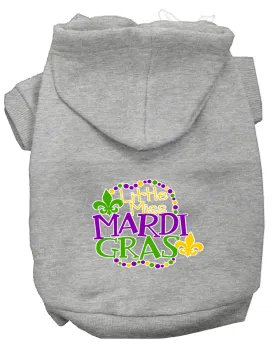 Miss Mardi Gras Screen Print Mardi Gras Dog Hoodie Grey S