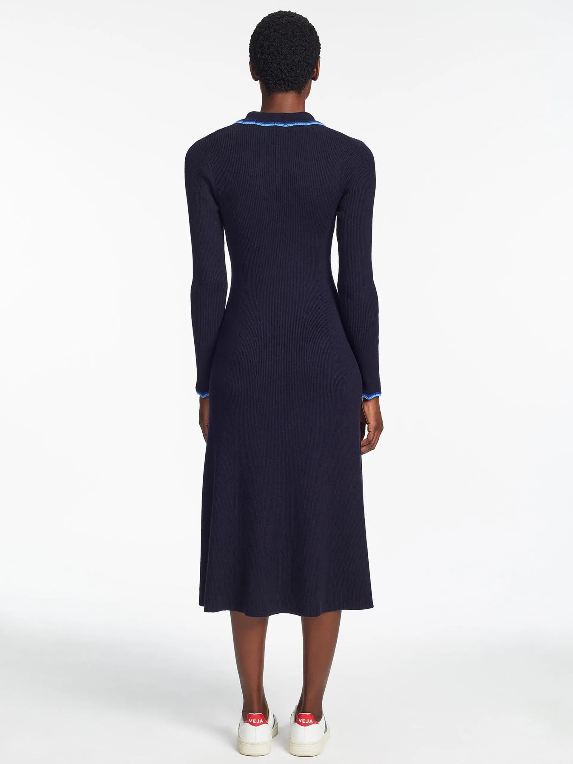 Navy blue Josie wool knit dress