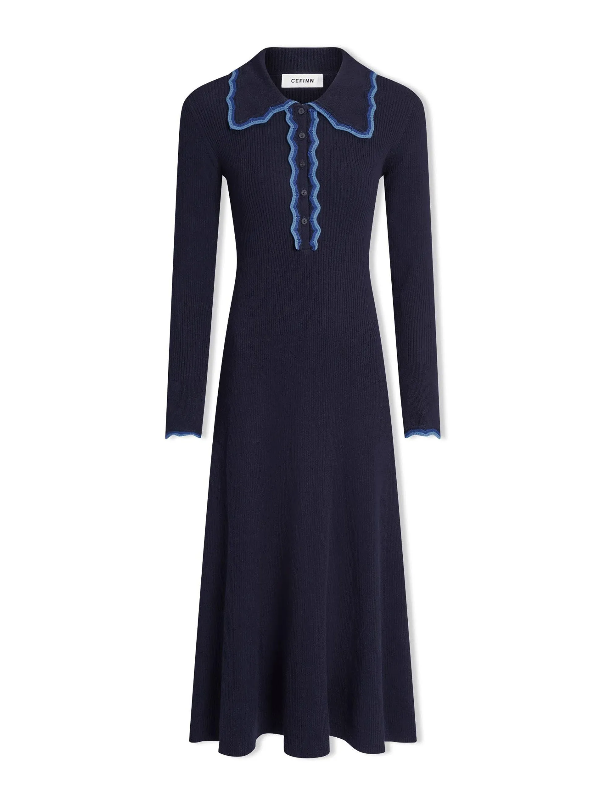 Navy blue Josie wool knit dress