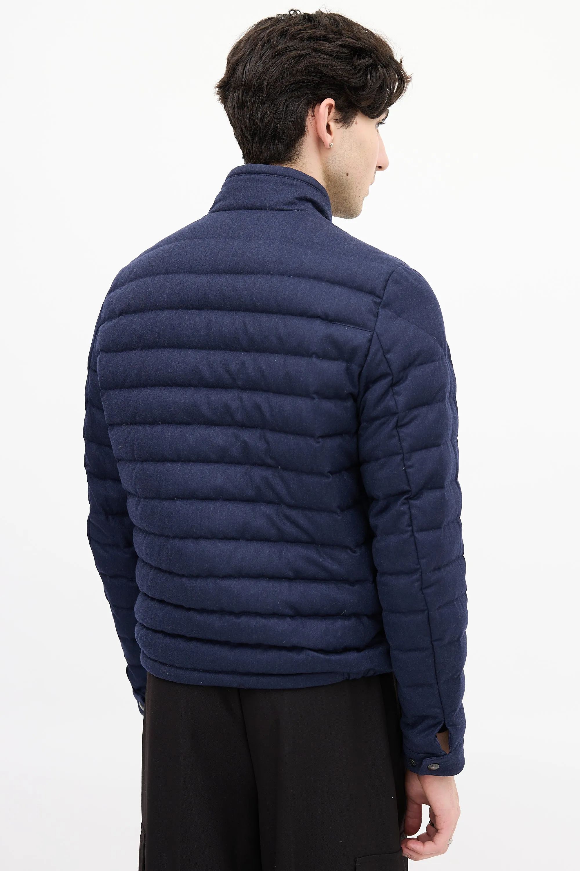 Navy Down & Wool Delabost Puffer Jacket