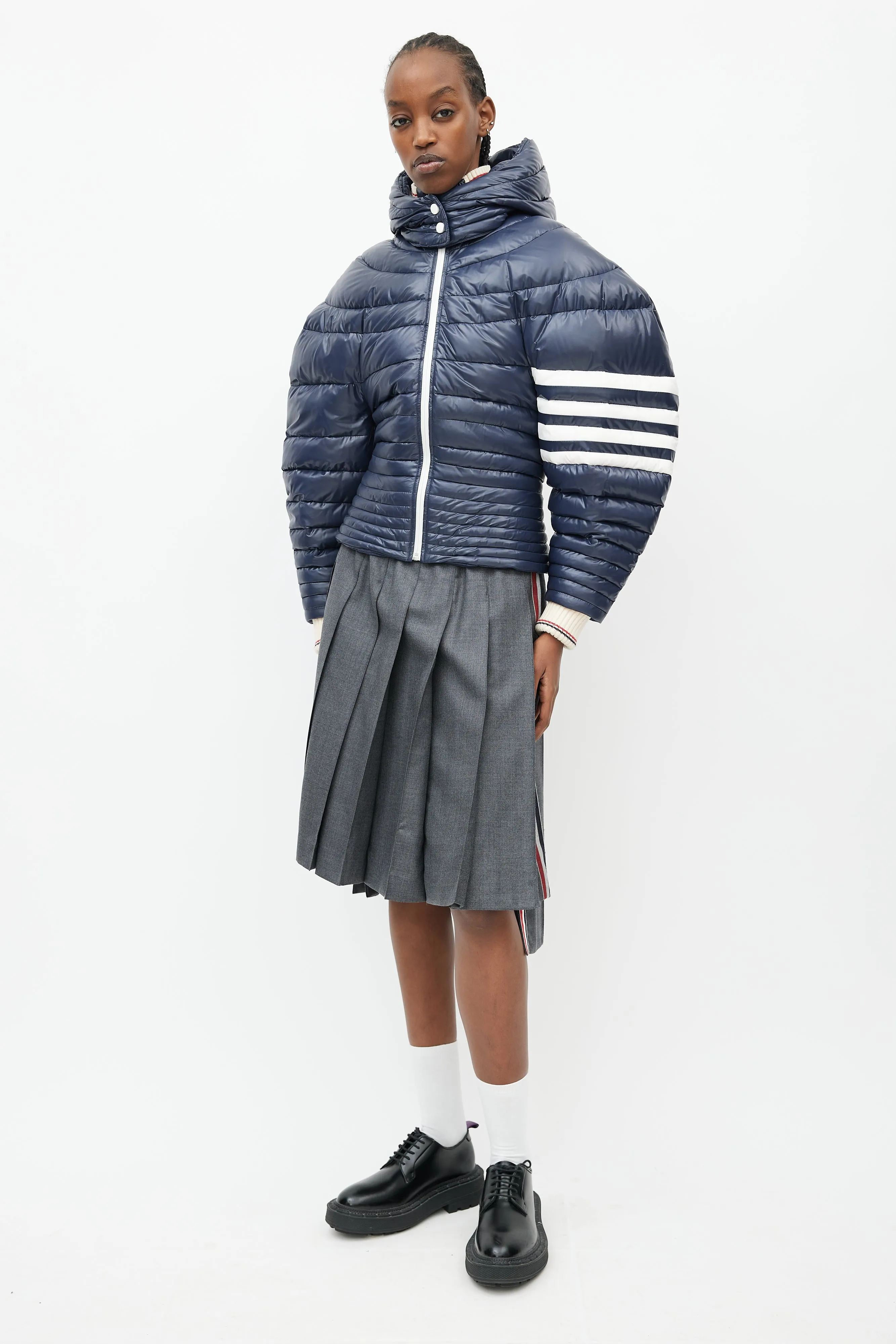 Navy Down Puffer Short Jacket