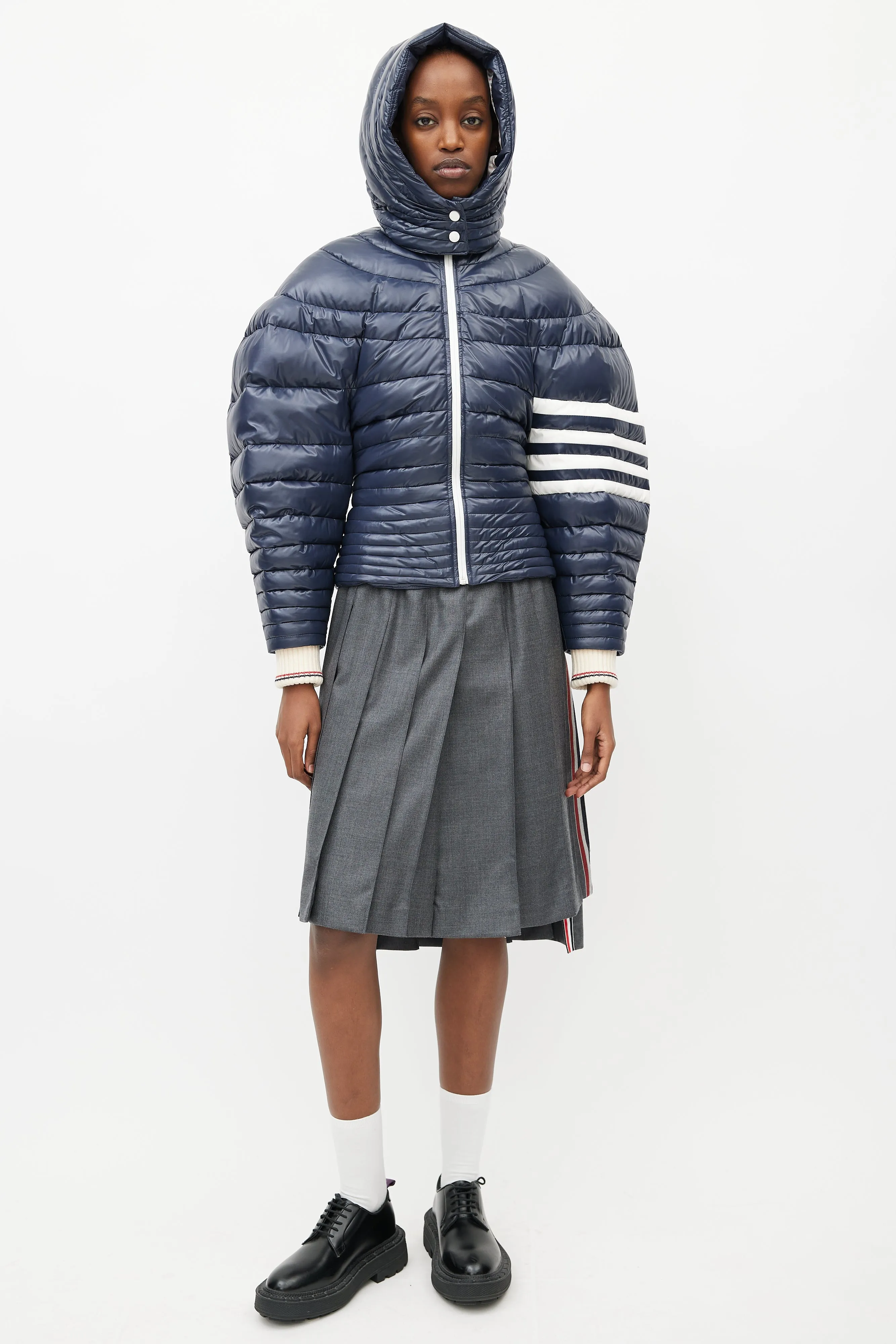 Navy Down Puffer Short Jacket