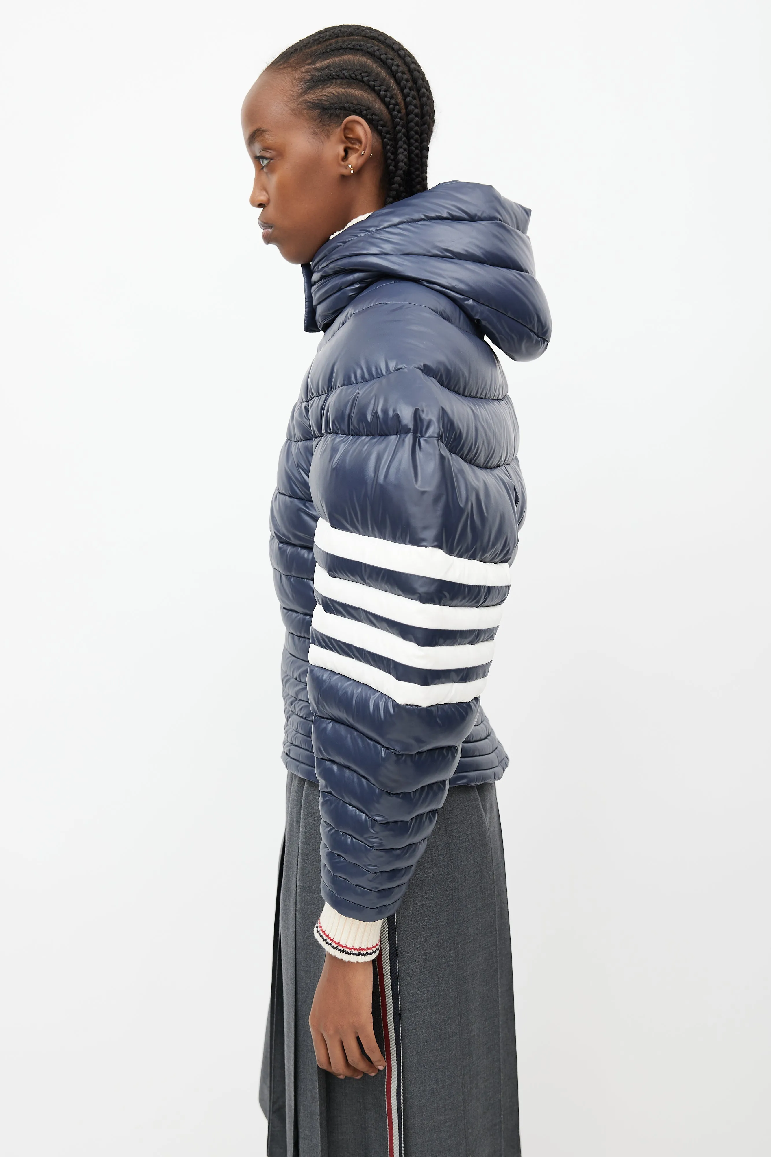 Navy Down Puffer Short Jacket