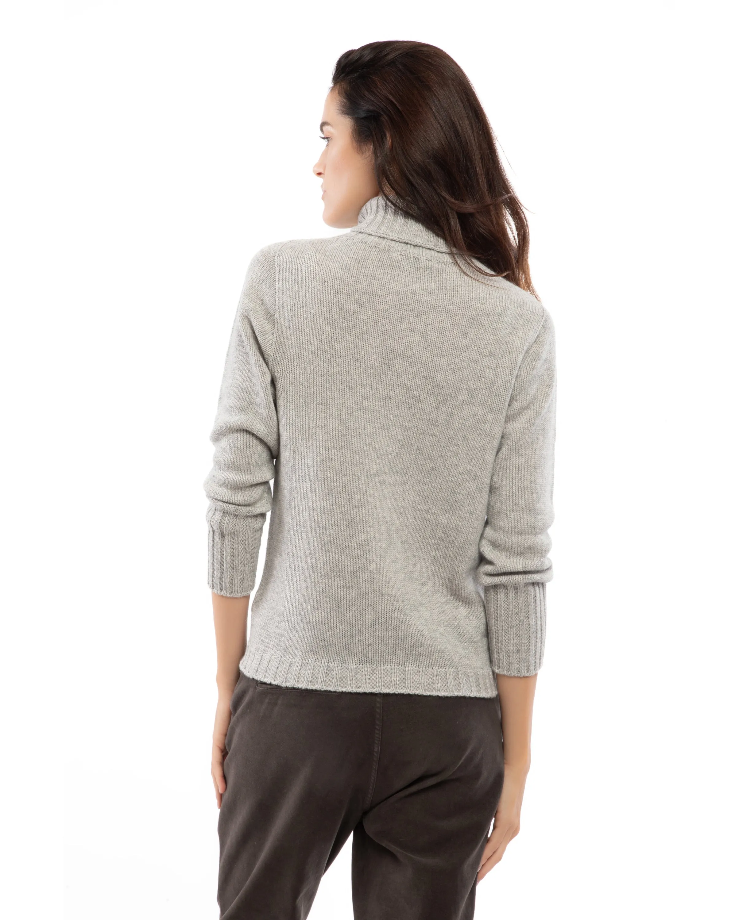 NEW FALL 24 - Women's Classic Cashmere Turtleneck Sweater Milk White