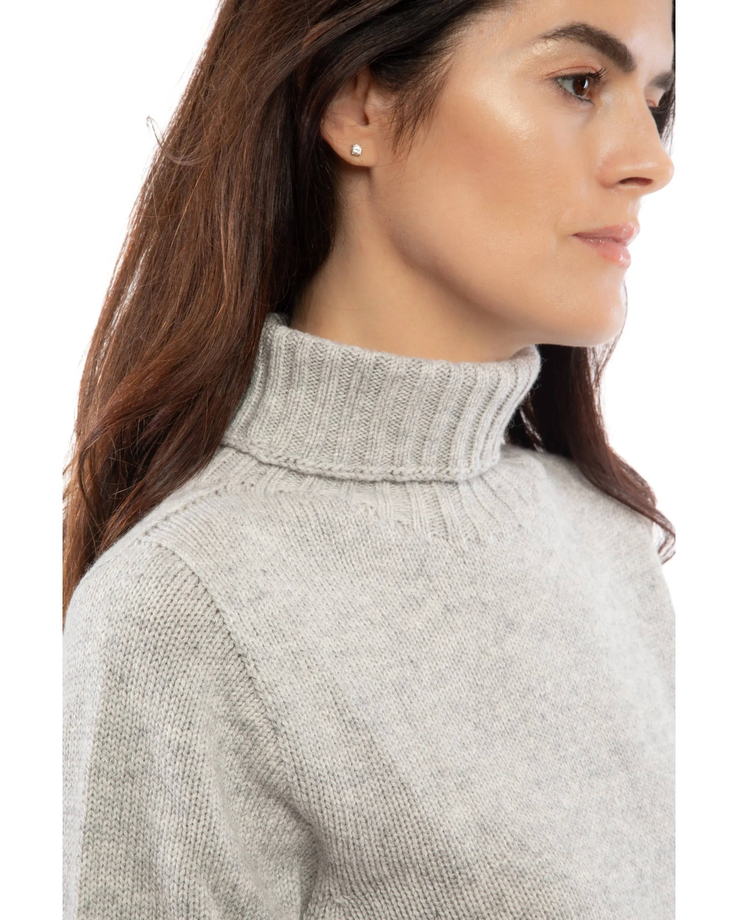 NEW FALL 24 - Women's Classic Cashmere Turtleneck Sweater Milk White