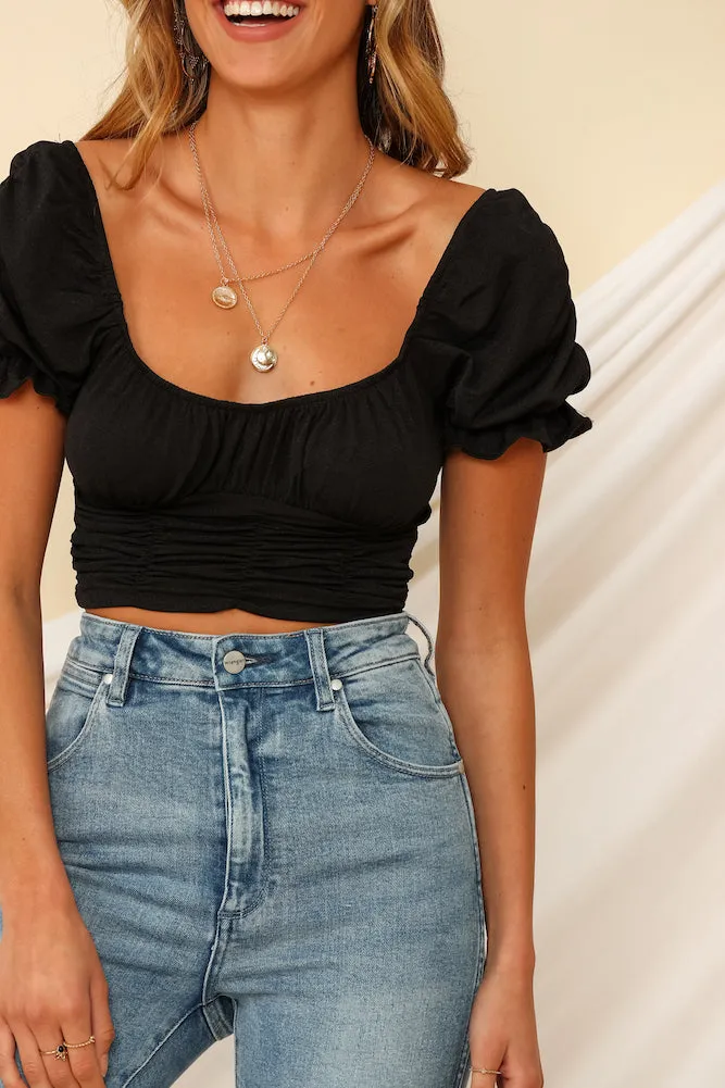 Night Flights Crop Top Black