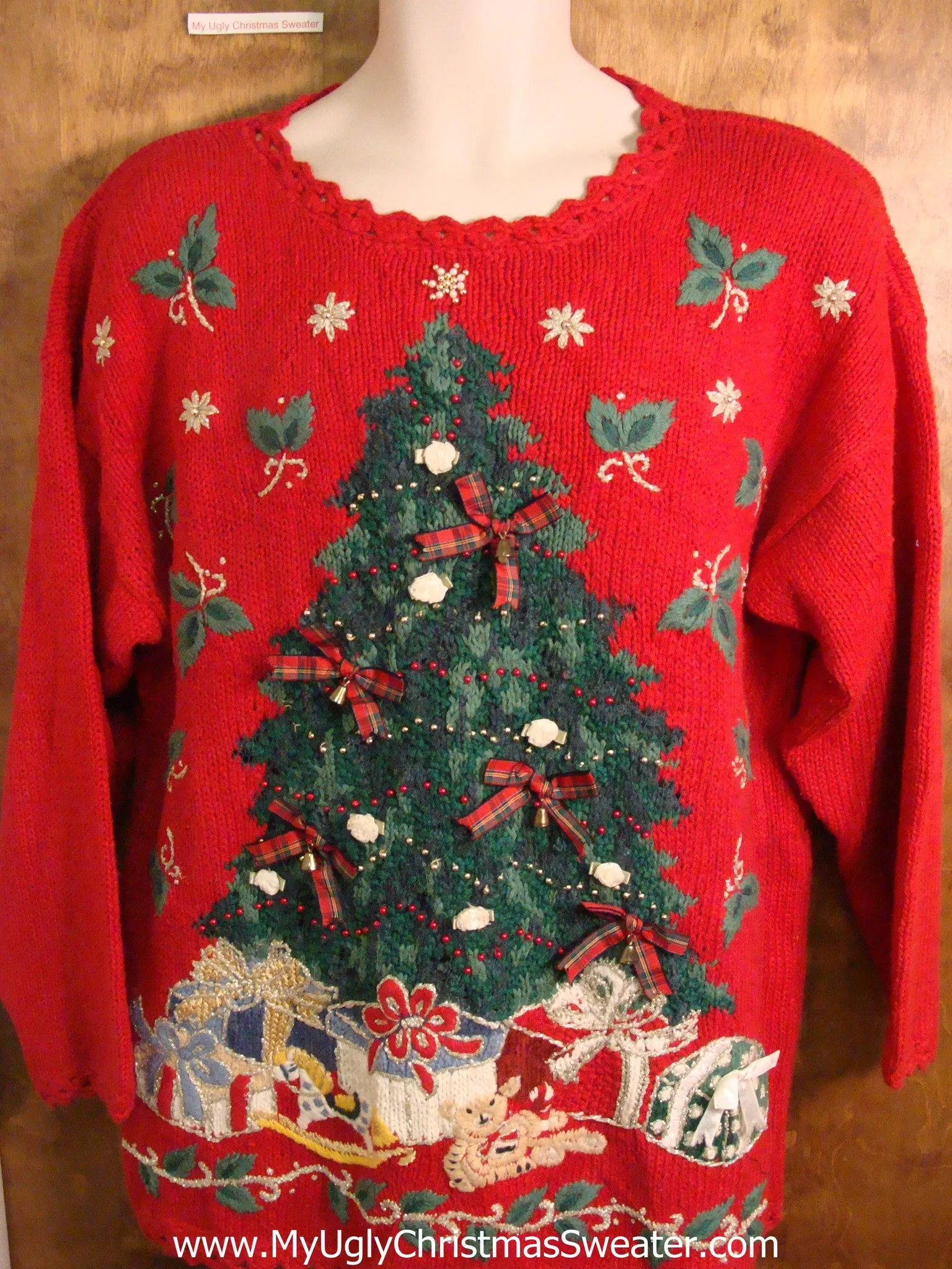 Novelty 80s Red Horrible Funny Christmas Sweater