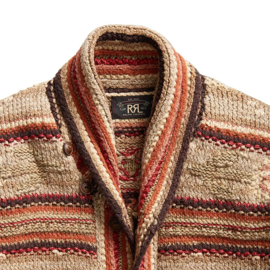 RRL by Ralph Lauren Shawl Cardigan Tan Multi