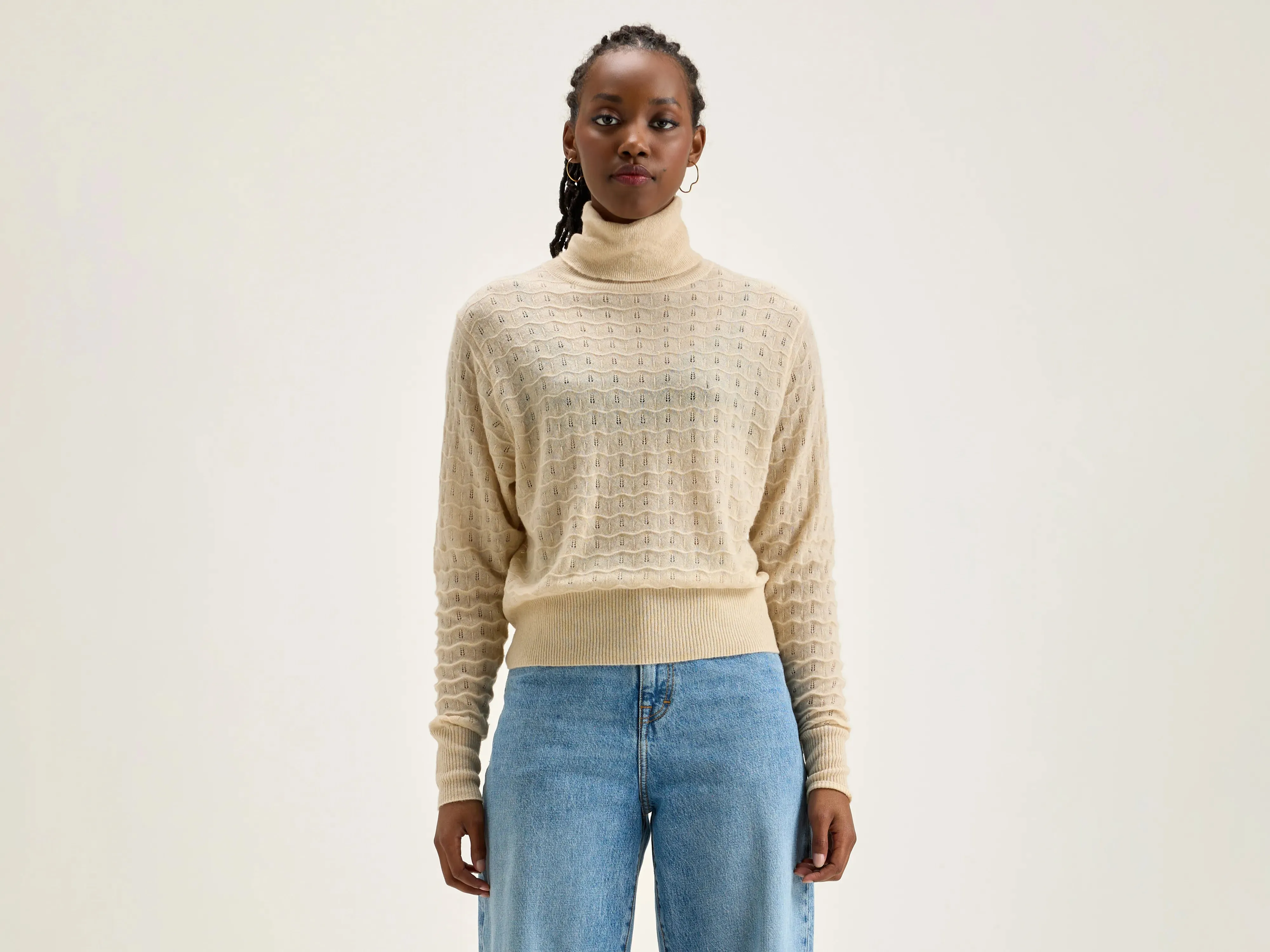 Run turtleneck sweater (242 / W / CREAM)