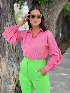 Soft Pink Buttons Blouse