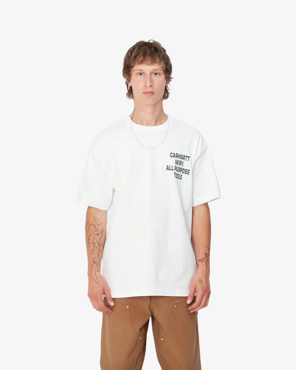 S/S CROSS SCREW T-SHIRT - WHITE