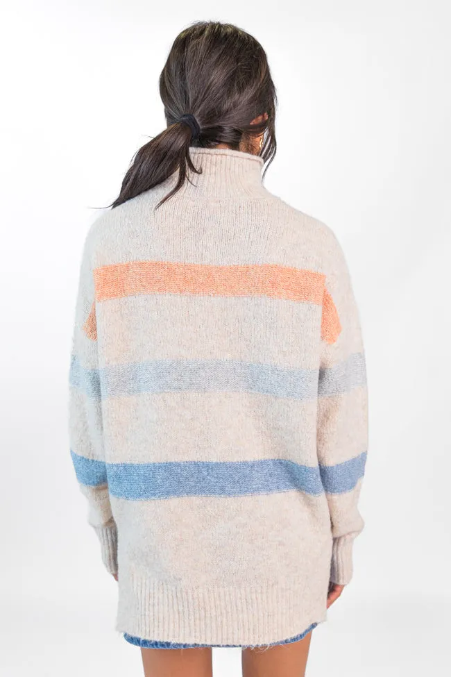 Stripe Up A Conversation Navy and Orange Turtleneck Sweater FINAL SALE