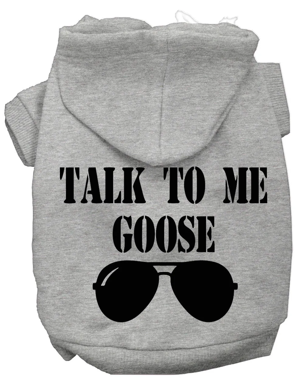 Talk To Me Goose Screen Print Dog Hoodie Grey M