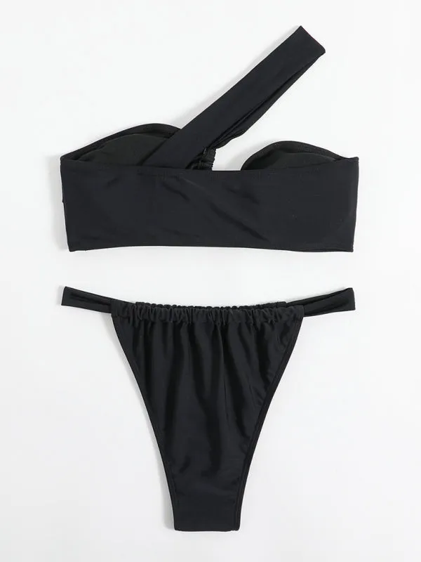 TEEK - Split One Shoulder Slant Bikini