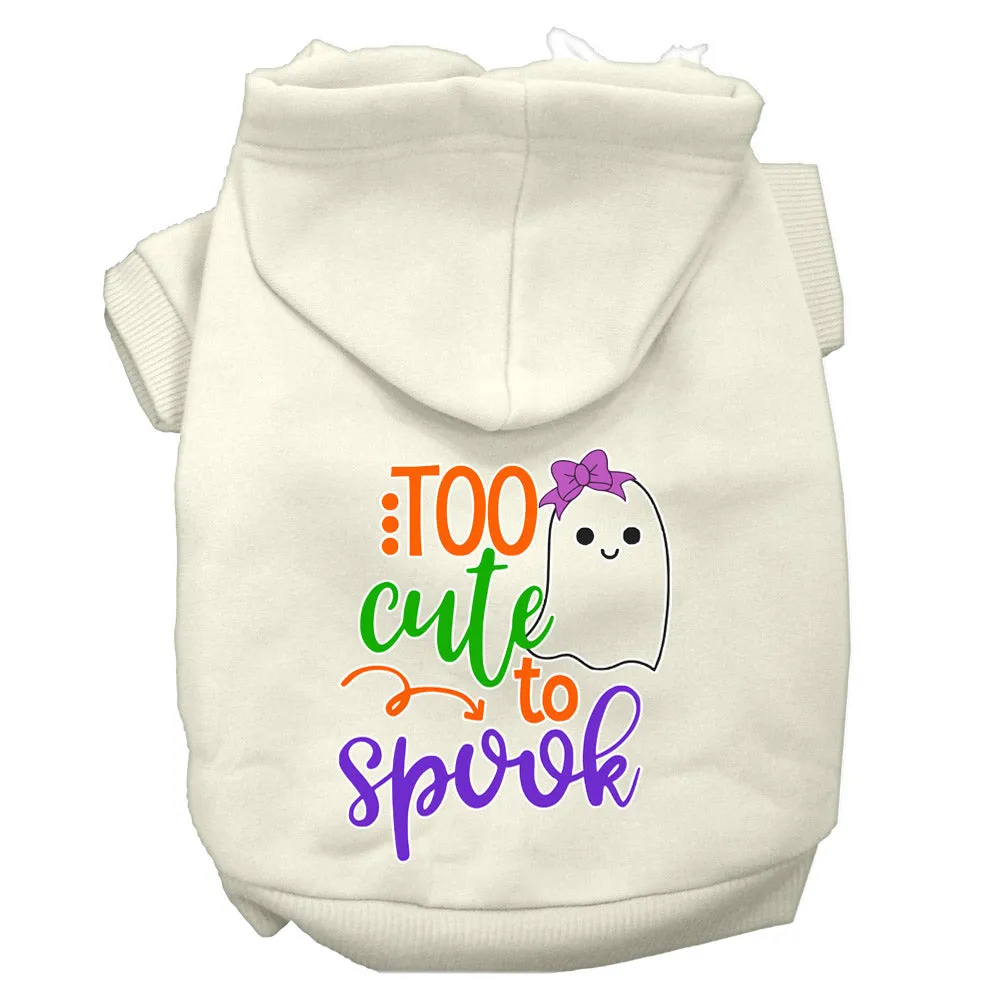 Too Cute To Spook-girly Ghost Screen Print Dog Hoodie Cream S