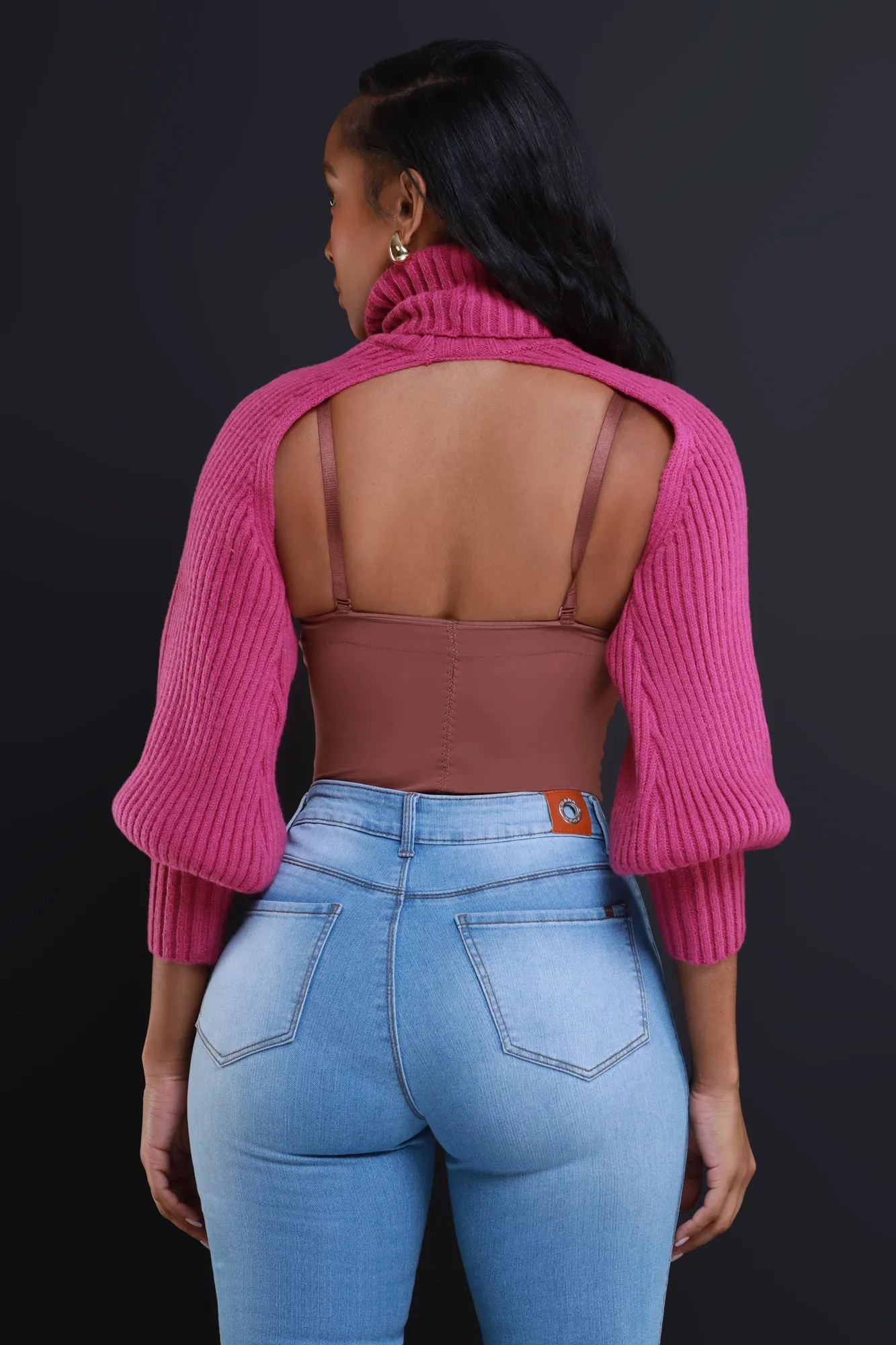 Trust Me Turtleneck Bolero Sweater - Magenta