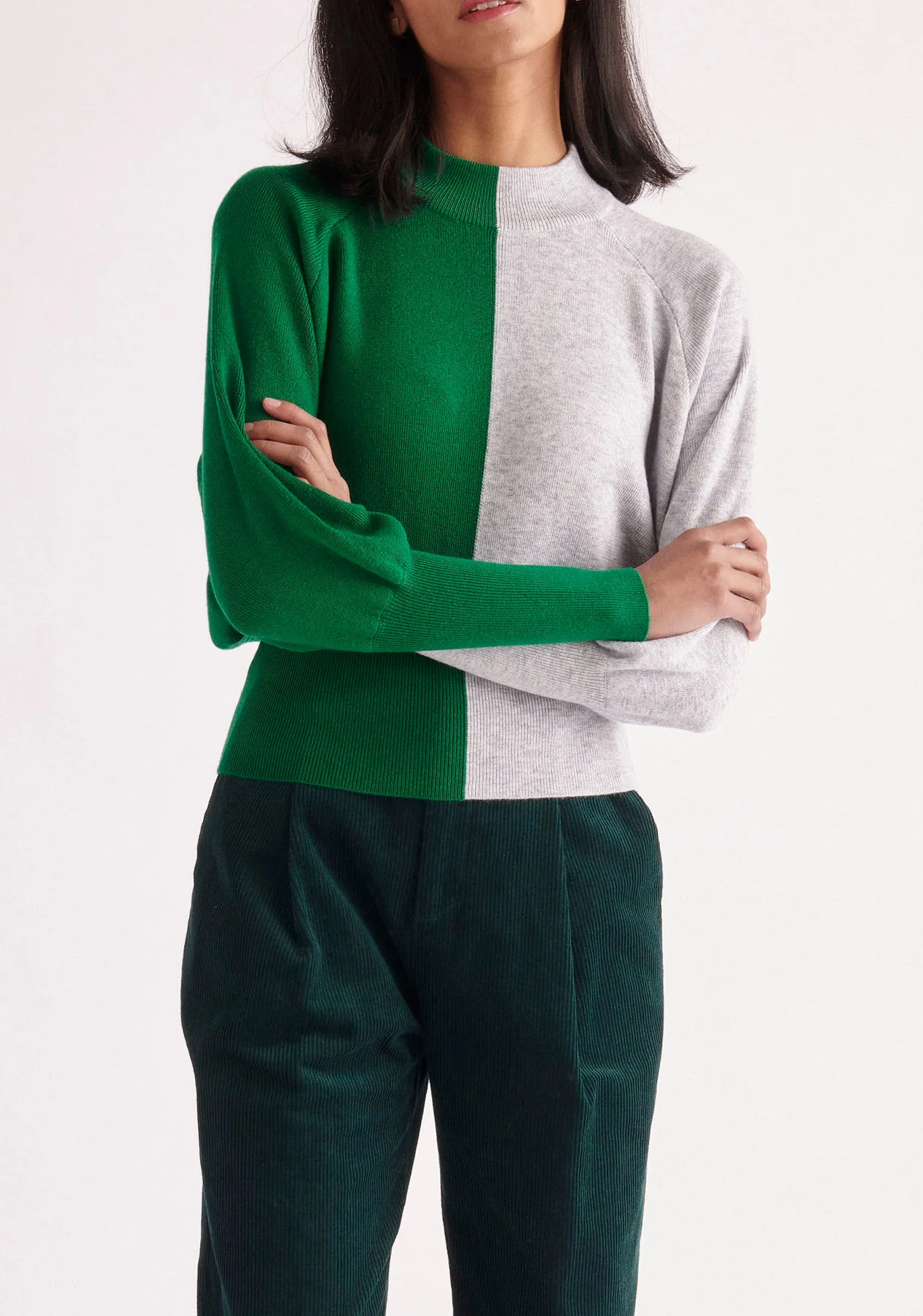 Two-Tone Knitted Jumper