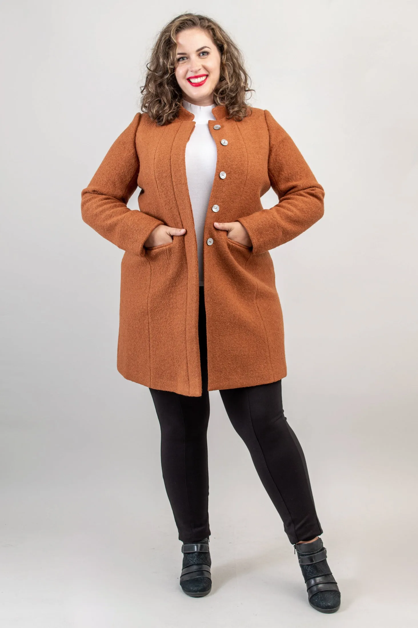 Verona Coat, Copper, Boiled Wool