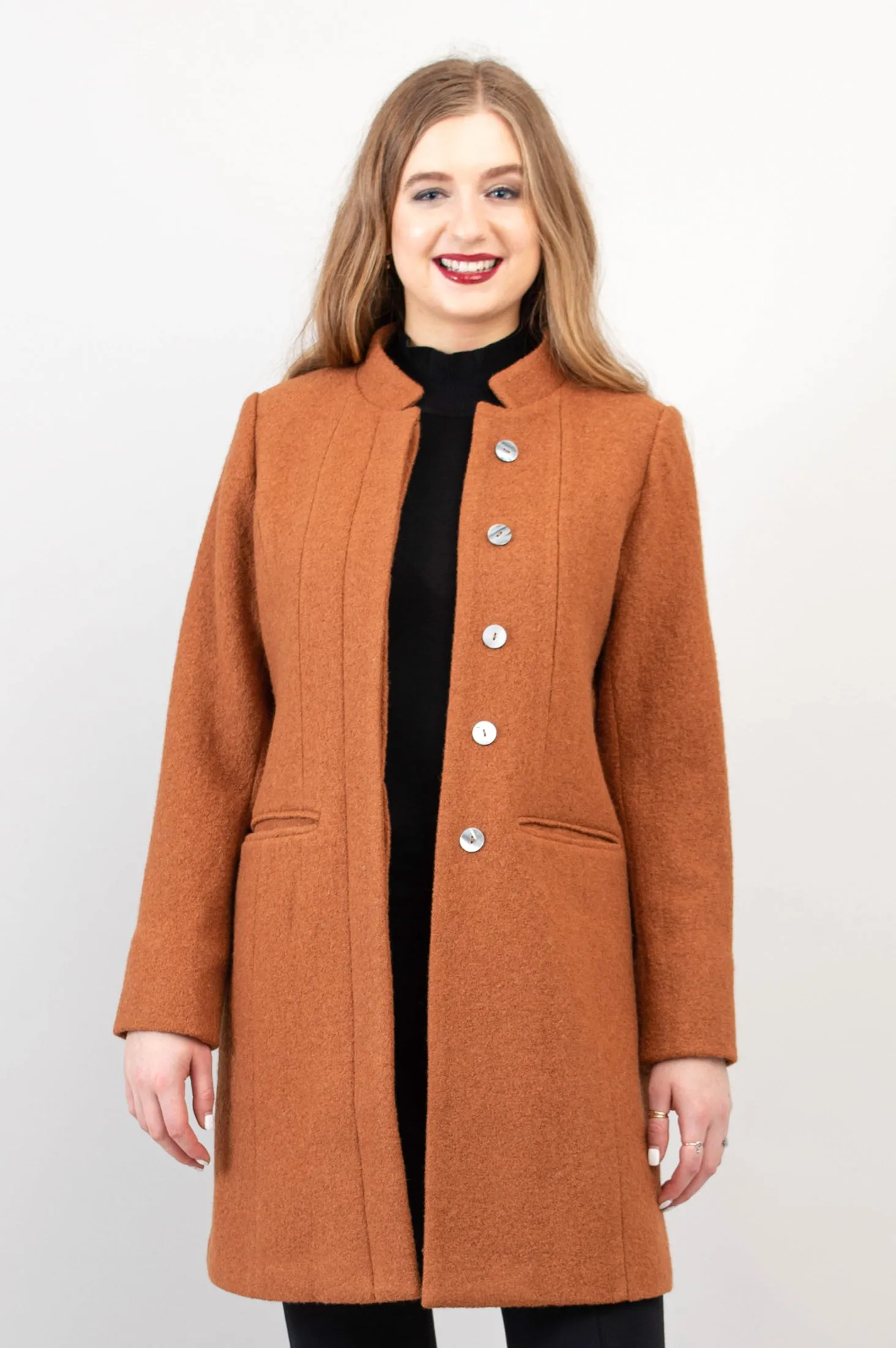 Verona Coat, Copper, Boiled Wool