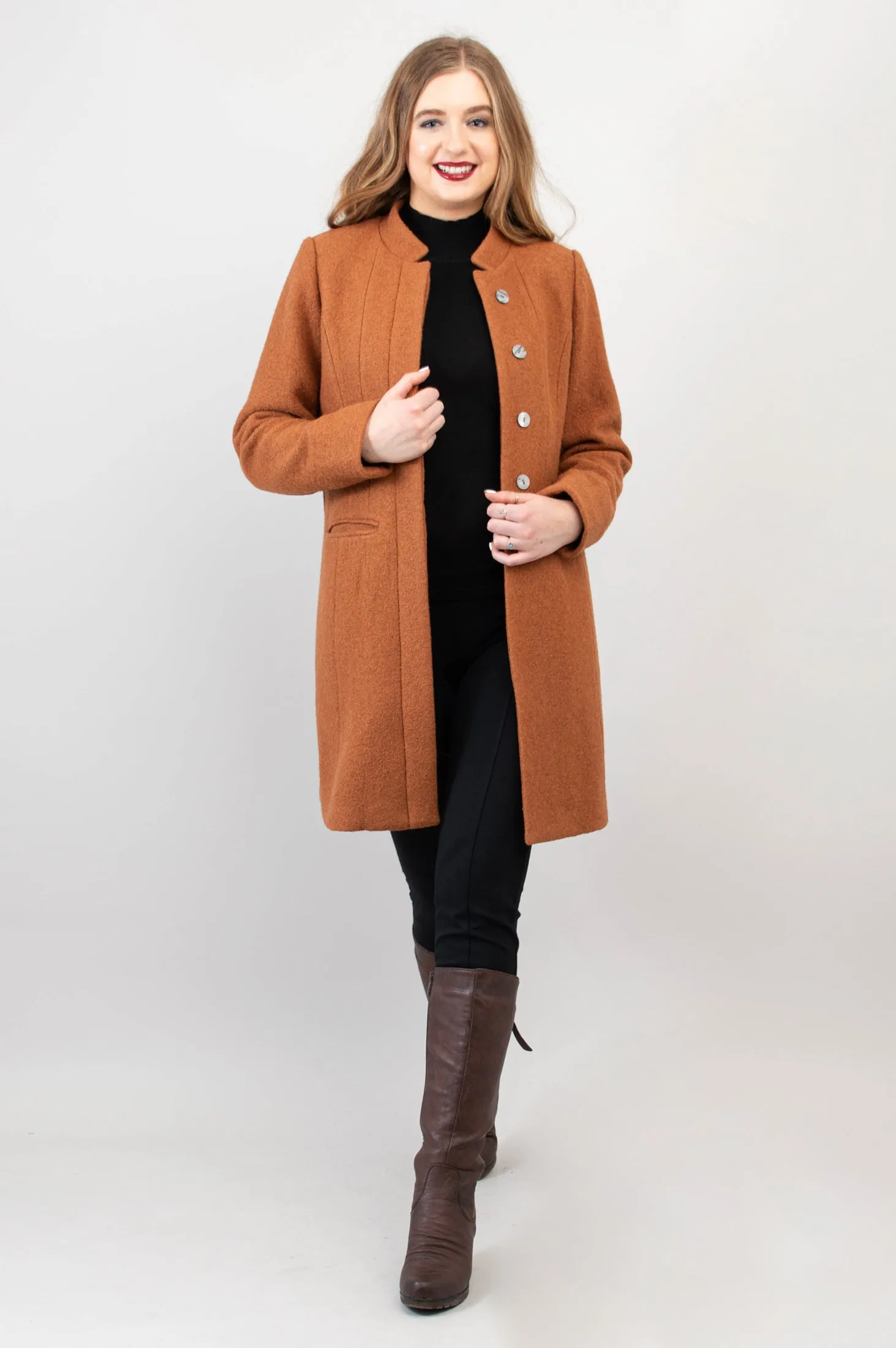 Verona Coat, Copper, Boiled Wool