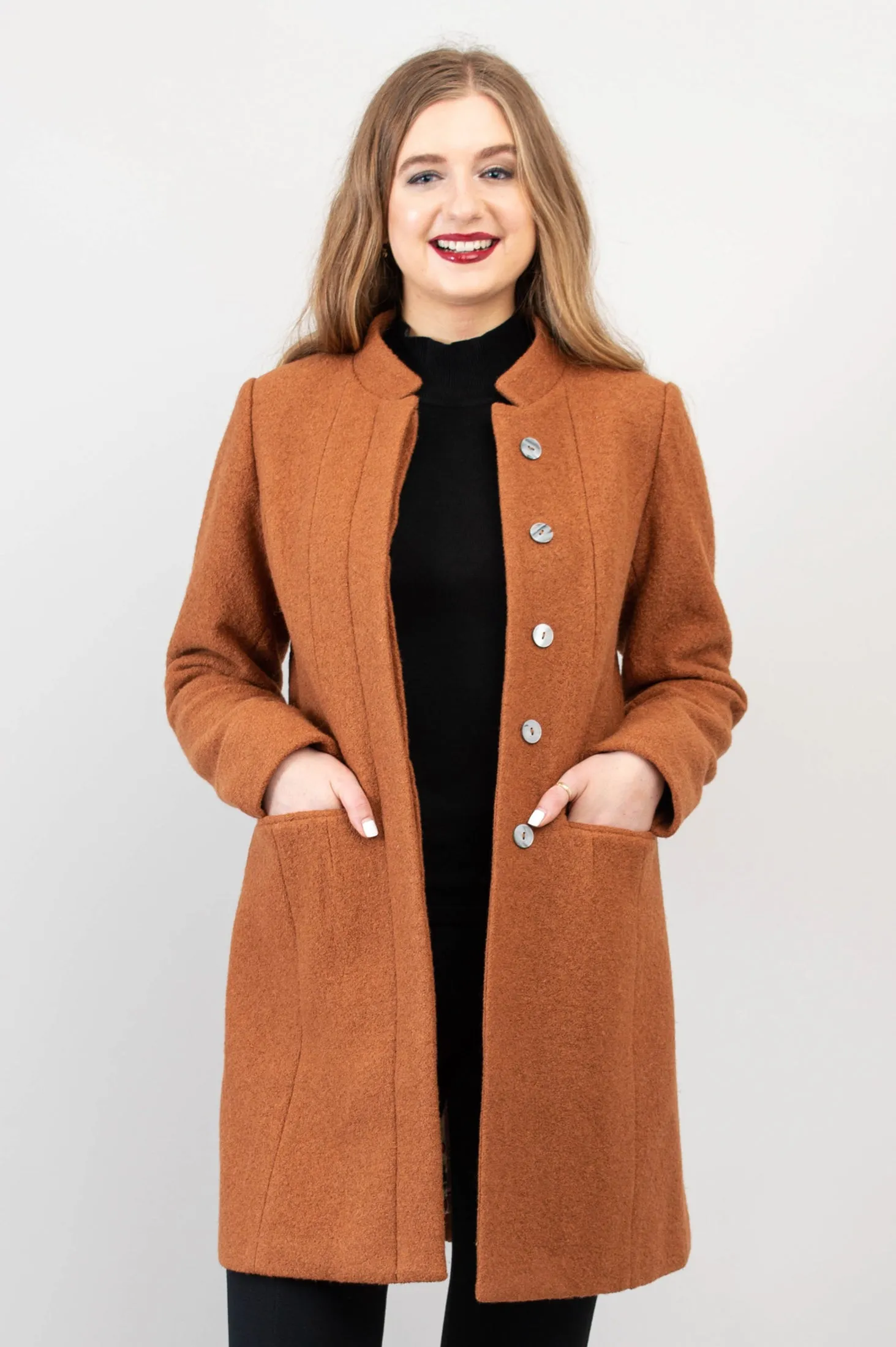 Verona Coat, Copper, Boiled Wool