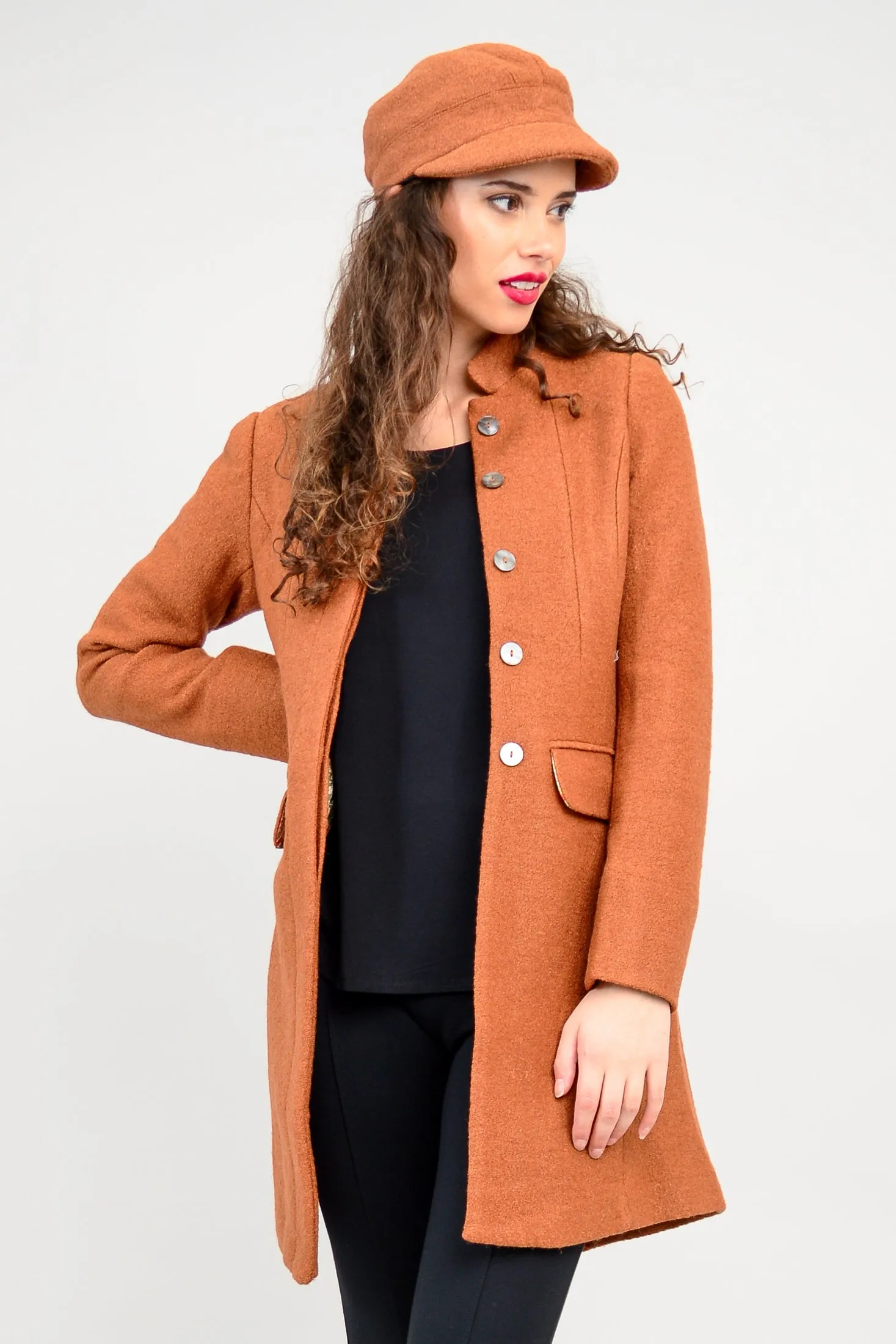 Verona Coat, Copper, Boiled Wool