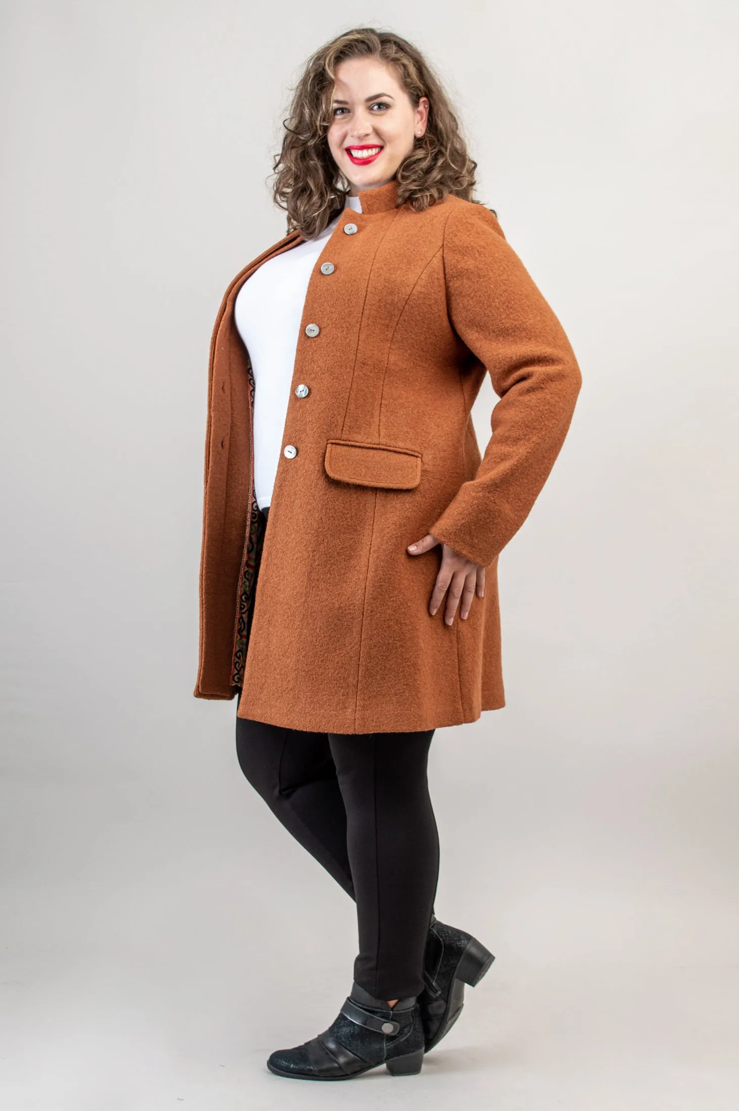 Verona Coat, Copper, Boiled Wool