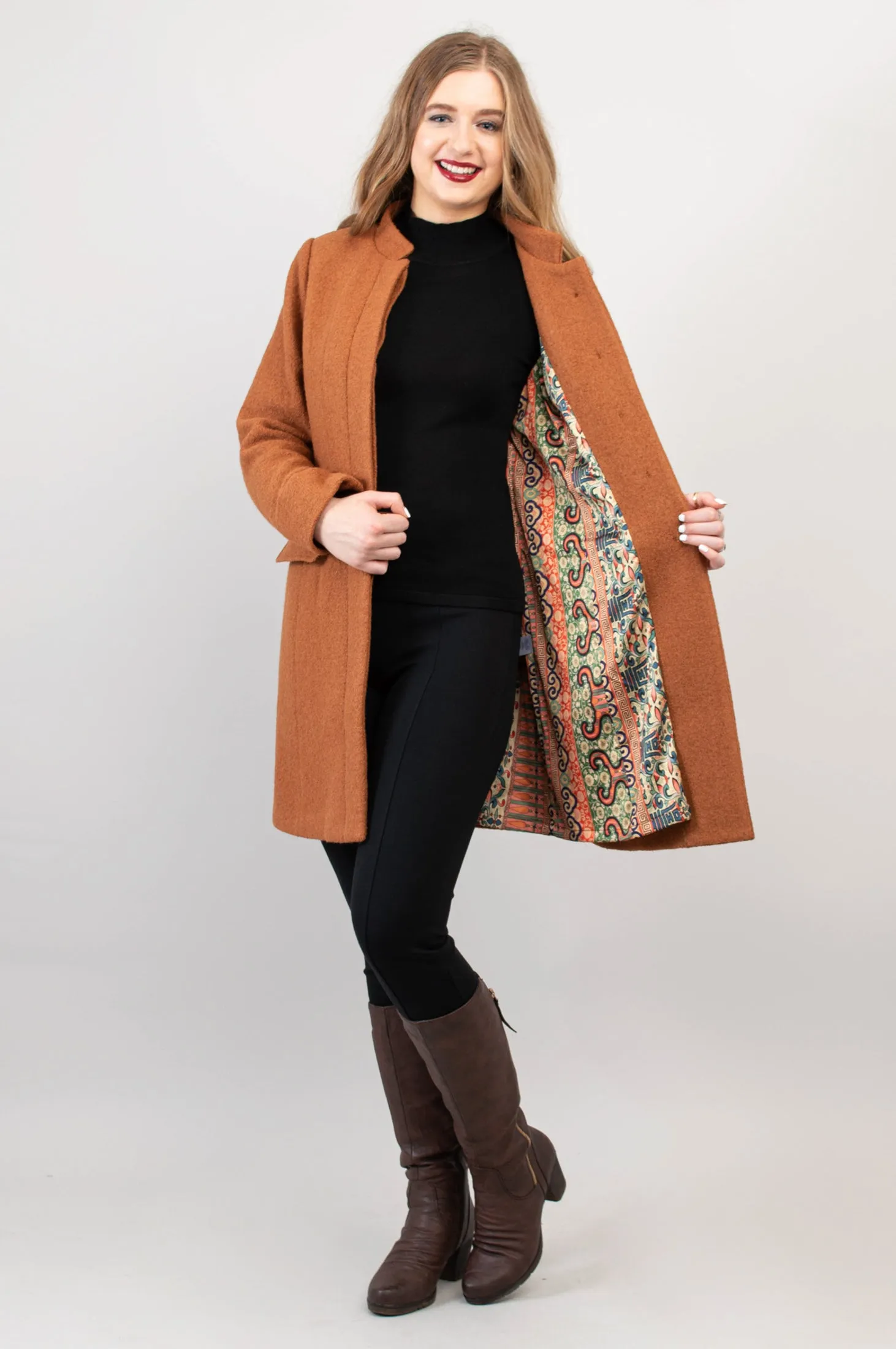 Verona Coat, Copper, Boiled Wool