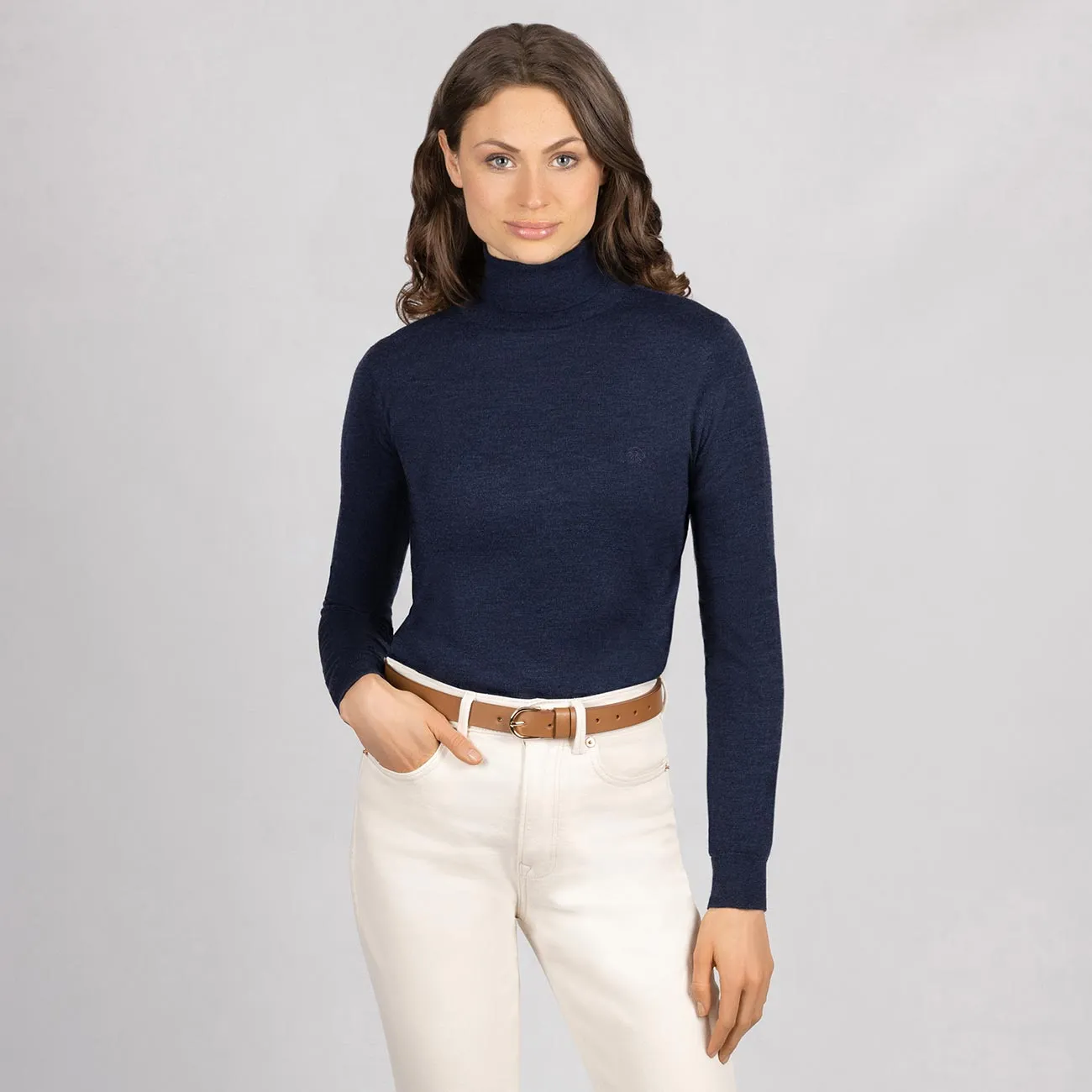 Wool Pullover Light Turtleneck Women